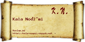 Kala Noémi névjegykártya